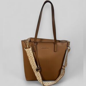 Michael Kors Hayley Tote with unbranded matching crossbody strap in deep tan